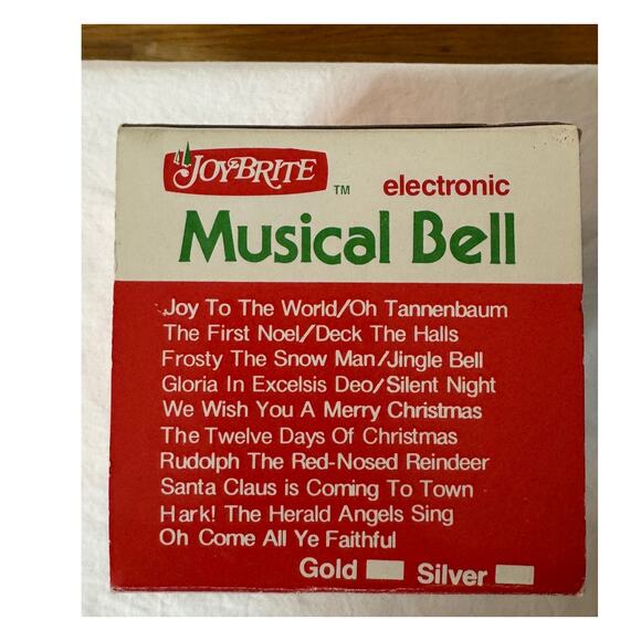 Vintage Joy Brite Gold Musical Christmas Bell Ornament Battery Operated - Picture 5 of 7